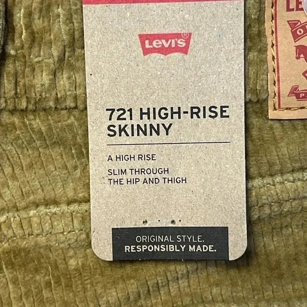 Women’s new with tag Levi’s 721 corduroys hi Rice skinny 30 x‎ 30 Streetwear Y2K